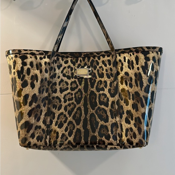 Dolce&Gabbana (Authentic) Leopard Print Patent leather Tote Bag - Picture 6 of 7